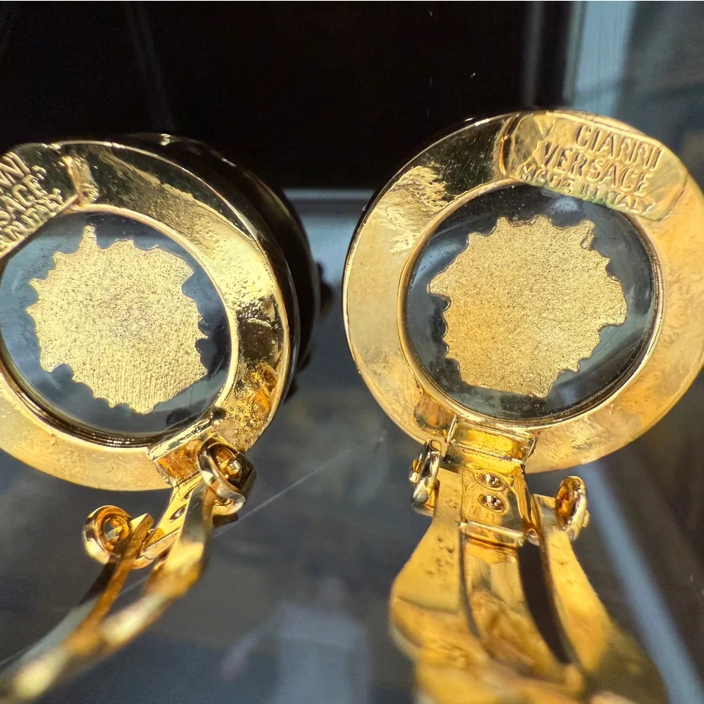 LOT 2273 24k gold plated Gianni Versace vintage clip on earrings